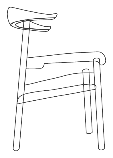 Detaillierter Linienentwurf des Stuhls